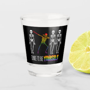 Verre A Shot Osez Être Vous Halloween Dabbing Skeleton Pop