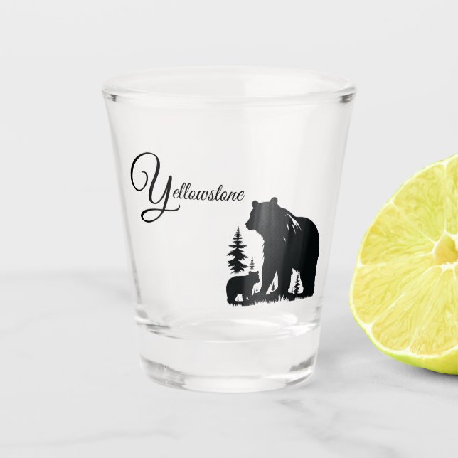 Verre A Shot Ours de Yellowstone (Devant)