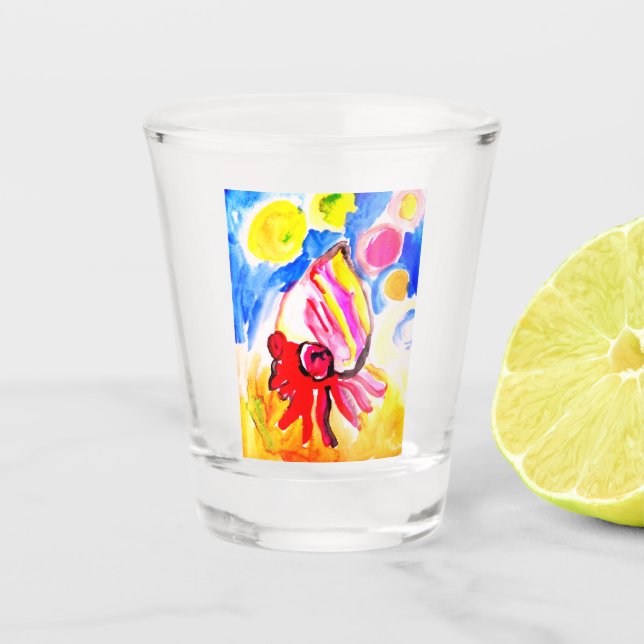 Verre A Shot pagure aquarelle amusant (Devant)