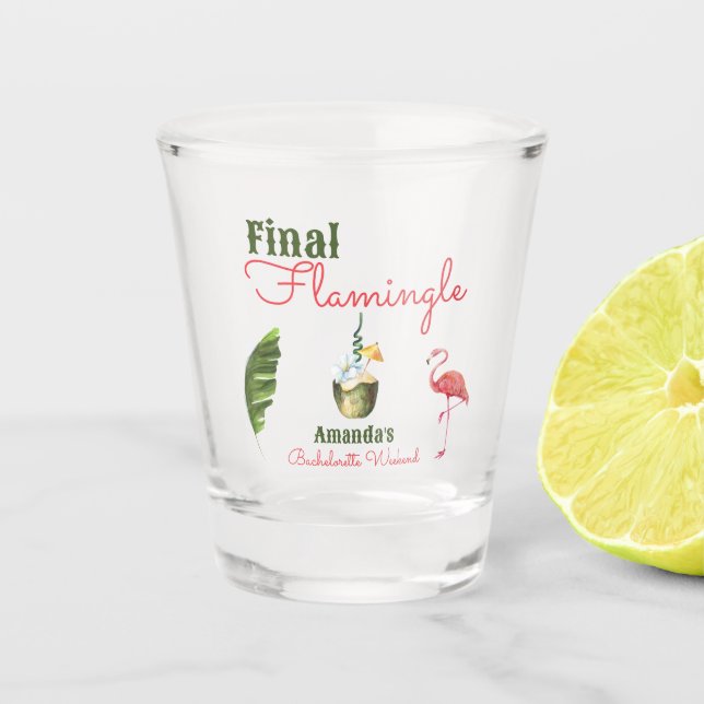 Verre A Shot Palm Springs Dernière Flamingle Bachelorette Party (Devant)