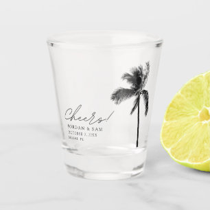 Verre A Shot Palmier Tropical Mariage Faveur Salutations Modern