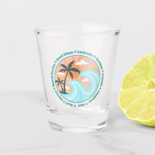 Verre A Shot Palmiers tropicaux Hawaiian Island Good Vibes