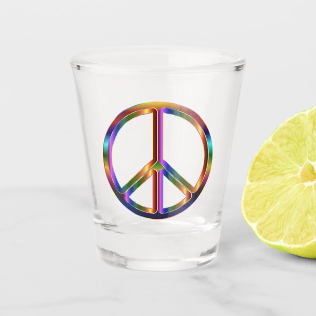Verre A Shot Panneau de Paix Chrome (Devant)