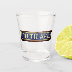 Verre A Shot Panneau vintage de la Cinquième Avenue - Manhattan