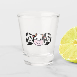 Verre A Shot Papa Impression de Vache Motif de Vache Fête des P