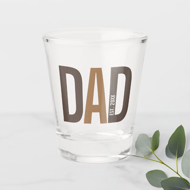 Verre A Shot Papa personnalisé Brown moderne établi (Créateur téléchargé)