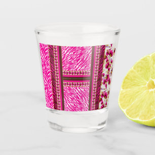 Verre A Shot papier peint rose et blanc avec croix dessus