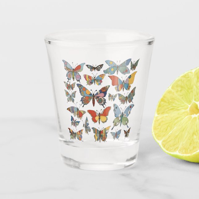 Verre A Shot Papillons à pattes florales (Devant)