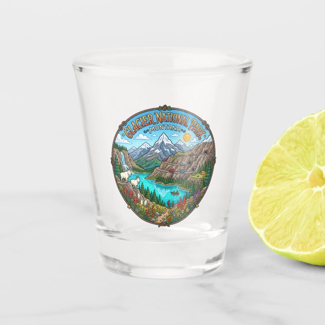 Verre A Shot Parc national de Glacier Montana (Devant)