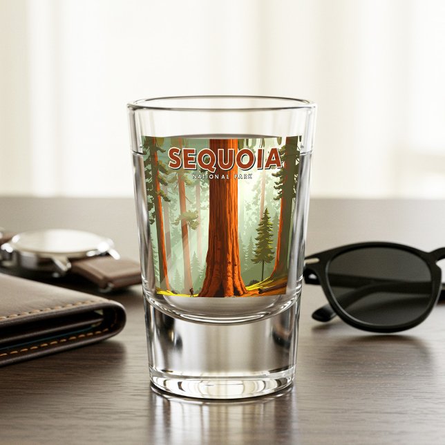 Verre A Shot Parc national de Sequoia vintage (Créateur téléchargé)