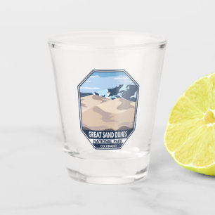 Verre A Shot Parc national des grandes dunes de sable Rétro min
