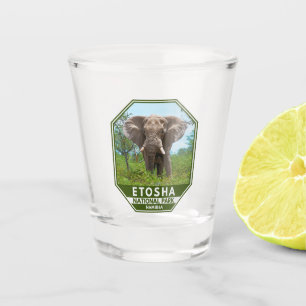 Verre A Shot Parc national d'Etosha Namibie Elephant Aquarelle