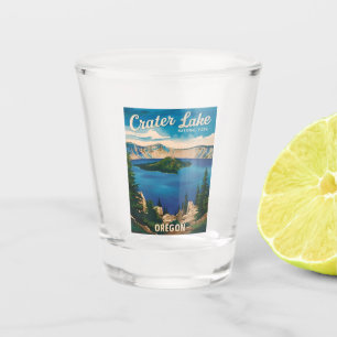Verre A Shot Parc national du lac Crater Vintage voyage Oregon