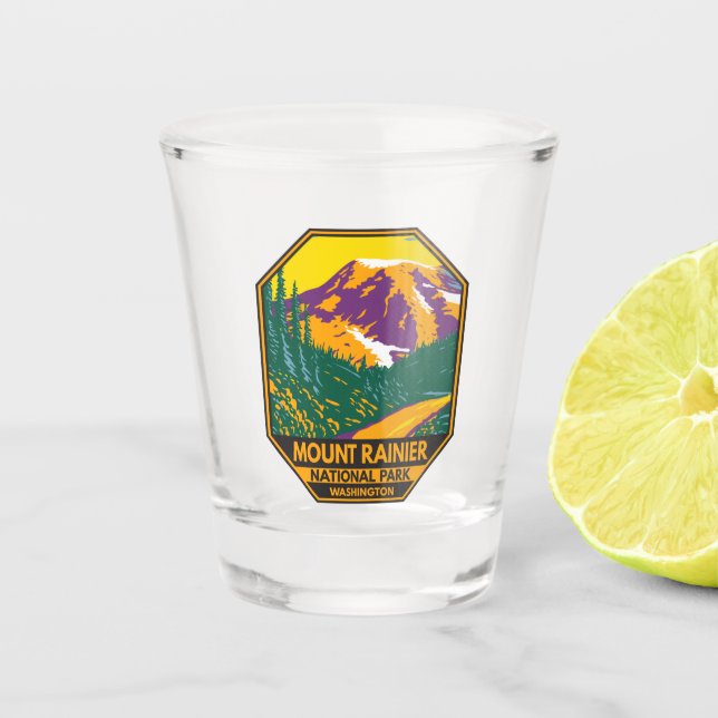 Verre A Shot Parc national du Mont Rainier Washington Retro (Devant)
