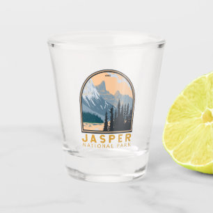 Verre A Shot Parc national Jasper Canada Vintage d'art touristi