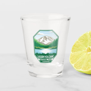 Verre A Shot Parc national volcanique de Lassen Emblem rétro mi