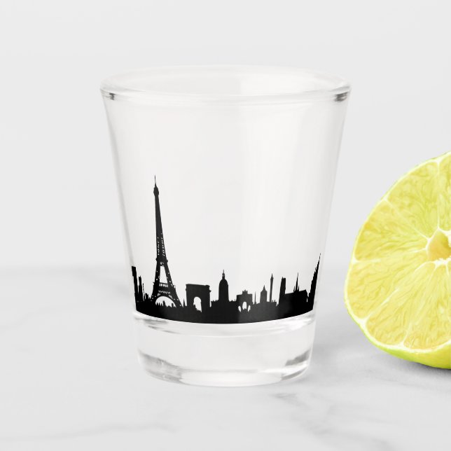 Verre A Shot Paris France célèbres villes skyline Shot Glass (Devant)