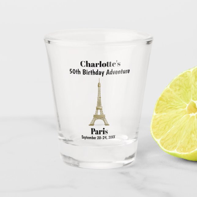 Verre A Shot Paris France Filles amies Anniversaire (Devant)