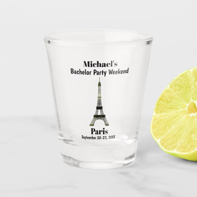 Verre A Shot Paris France Tour Eiffel Faveur pour Enterrement d (Devant)