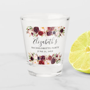 Verre A Shot Partie florale de Bachelorette d'aquarelle de
