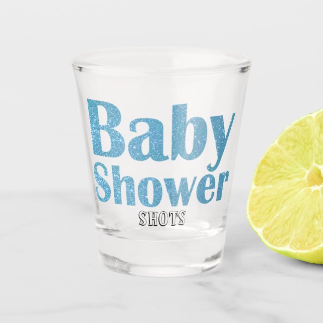 Verre A Shot Parties scintillant Bleue Baby shower garçon Shots (Devant)