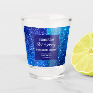 Verre A Shot Parties scintillant bleue Bachelorette