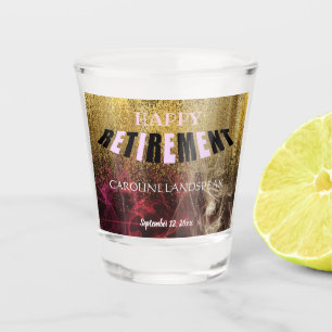 Verre A Shot Parties scintillant or et fumée rouge or joyeuse r