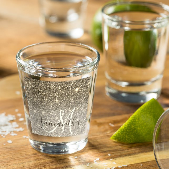 Verre A Shot Parties scintillant Or moderne étincelles Nom pers (Créateur téléchargé)