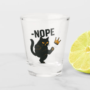 Verre A Shot Pas De Rois En Amérique Chat Noir Drôle Kicking Cr