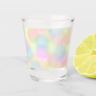 Verre A Shot Pastel arc-en-ciel coloré Motif circulaire géométr