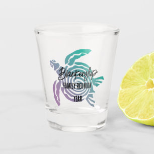 Verre A Shot Pastel Green Purple Tribal Tortue Famille Réunion