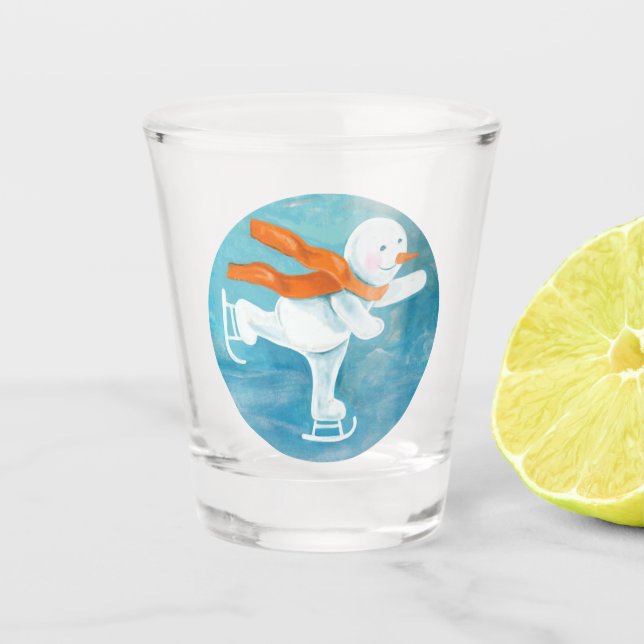 Verre A Shot Patinage sur glace Snowman (Devant)