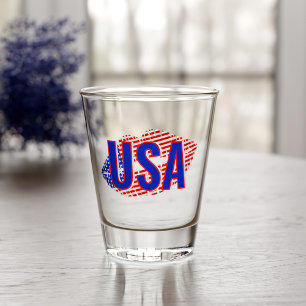 Verre A Shot Patriotique USA Monogram Lipstick Kiss Shot Glass