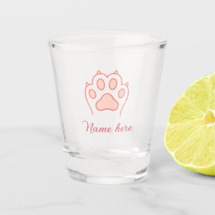 Verre A Shot Patte de chien cœur rouge animal familier ajouter 
