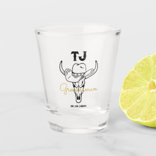 Verre A Shot Pays Cowboy Personnalisé Groomsmen Monogramme