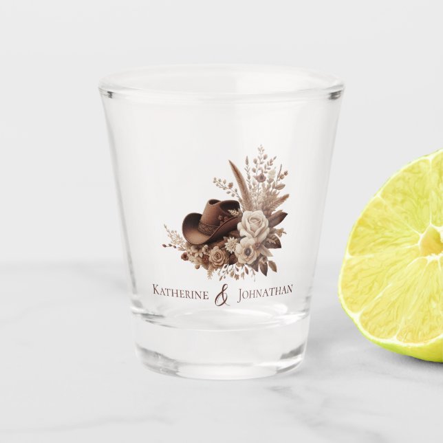 Verre A Shot Pays Western Mariage argent / plan Danse - (Devant)