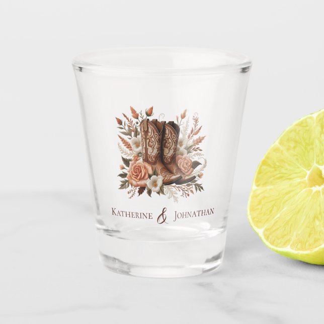 Verre A Shot Pays Western Mariage argent / plan Danse - (Devant)