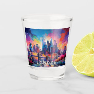 Verre A Shot Paysage coloré de Londres - Art abstrait