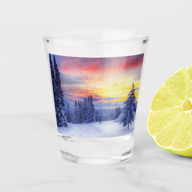 Verre A Shot Paysage hivernal (Devant)