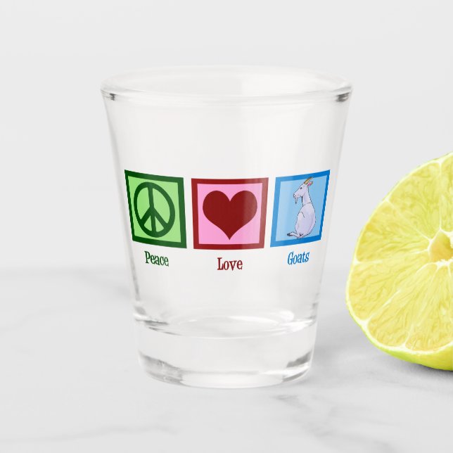 Verre A Shot Peace Love Chèvres (Devant)