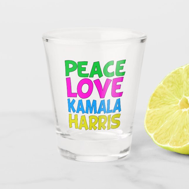Verre A Shot Peace Love Kamala Harris (Devant)