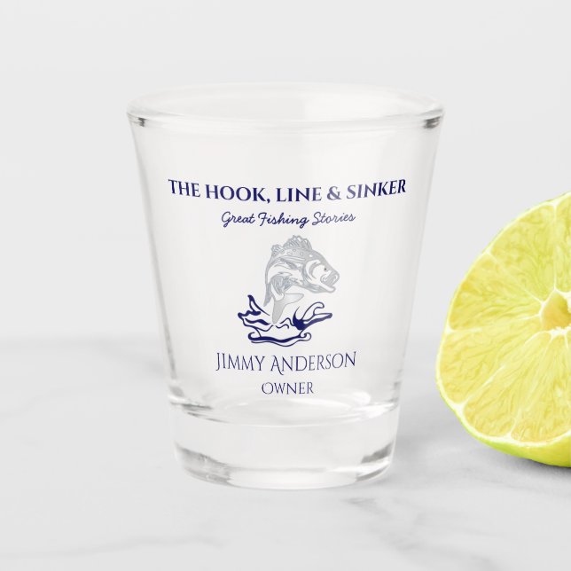 Verre A Shot Pêche Poisson Pêcheur Drinkware (Devant)