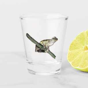 Verre A Shot Peinture à l'huile de petite grenouille d'arbre, v