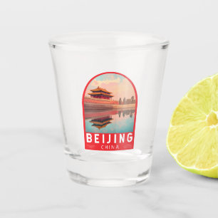 Verre A Shot Pékin Chine Voyage Emblème d'art