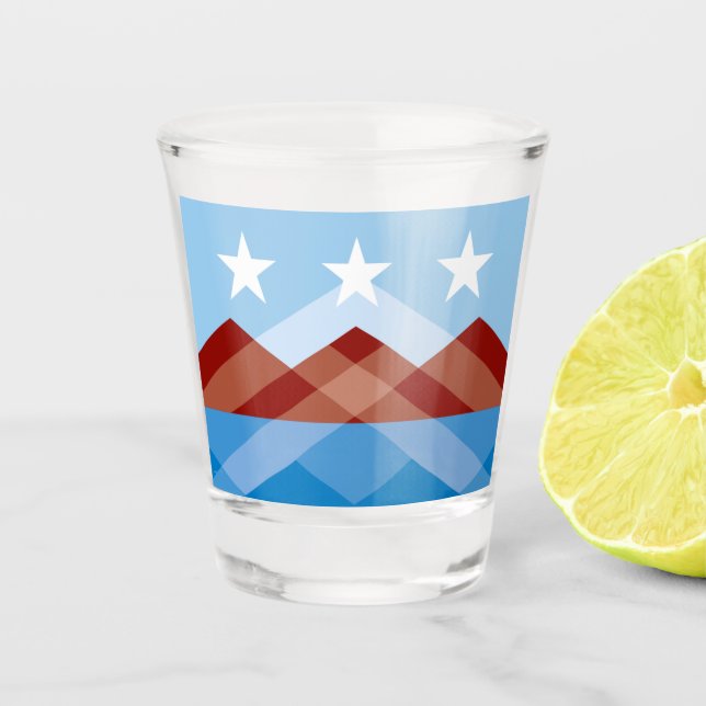 Verre A Shot Peoria (Arizona) city flag Shot Glass (Devant)