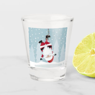 Verre A Shot Père Noël drôle suspendu à l'envers