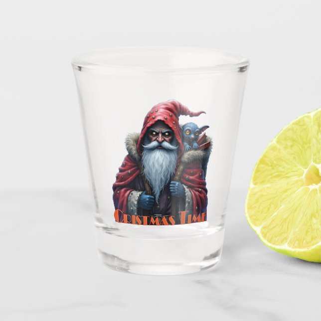 Verre A Shot Père Noël Frostbite et son elfe de malice. (Devant)