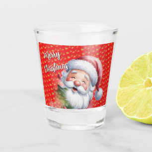 Verre A Shot Père Noël mignon drôle & typographie