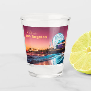 Verre A Shot Père Noël Monica Pier rose et bleu Sunset Los Ange
