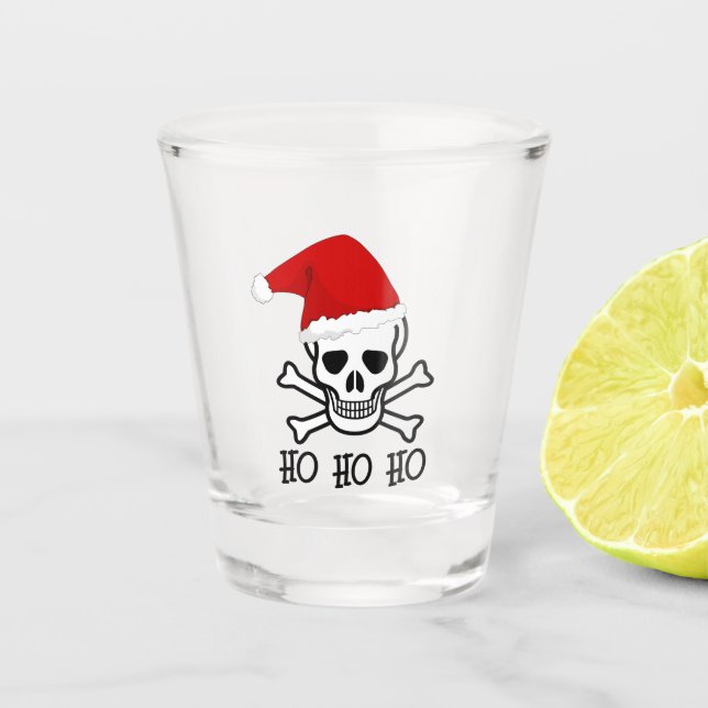 Verre A Shot Père Noël Pirate Votre Texte Tiré (Devant)